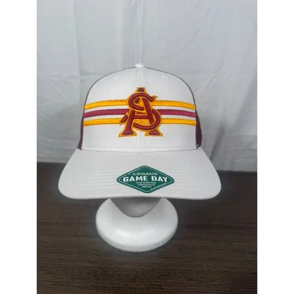 Arizona State Sun Devils ASU Trucker Hat‎ Legacy Gameday Snapback White Maroon