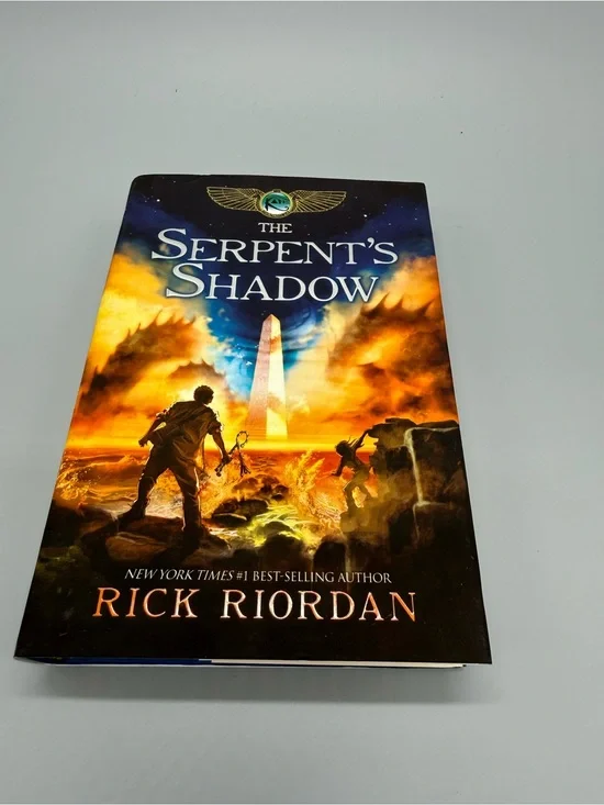 The Serpent's Shadow by Rick Riordan - Orange & Blue Cover YA Book