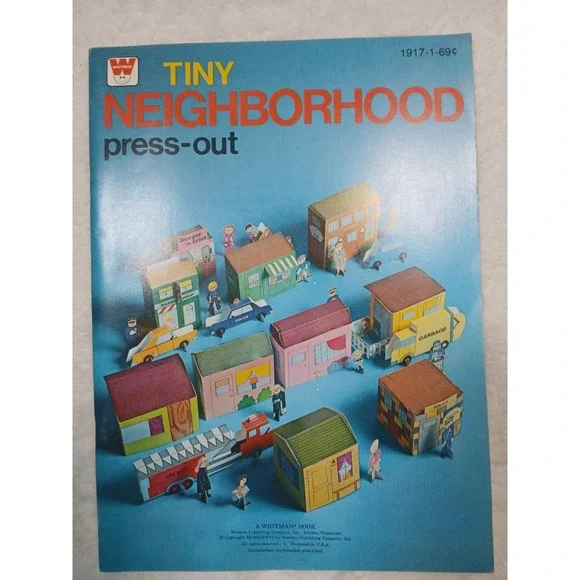 VTG 1976 Whitman Tiny Neighborhood Press-Out Book #1917 Unused Punch Out Set