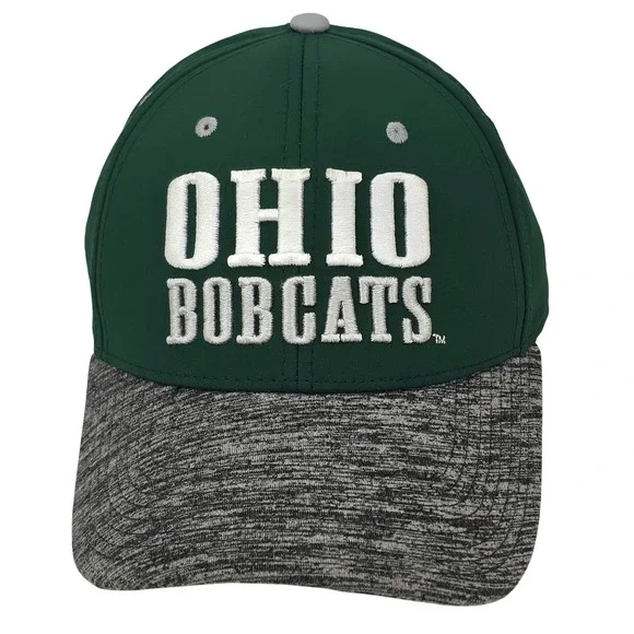 Ohio Bobcats Hat Vintage The Game Snapback Cap OSFM Green Grey Heathered NCAA