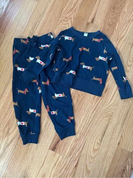 Old Navy Kids Two-Piece Dachshund Pajama Set XS