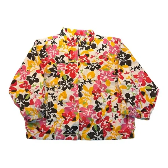 Old Navy‎ 2008 Vintage Y2K Floral Girls Kids Jacket Size Large 100% Cotton