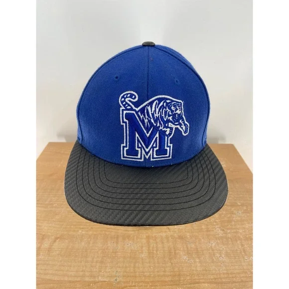 Top of the World Memphis Tigers Snapback Hat Blue Black Flat Brim Mens OSFM