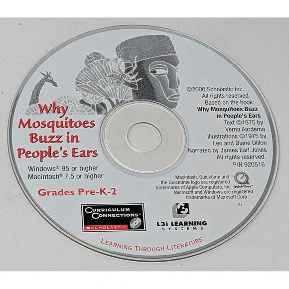 Why Mosquitoes Buzz in People's Ears PC Game Educational Software Scholastic VTG