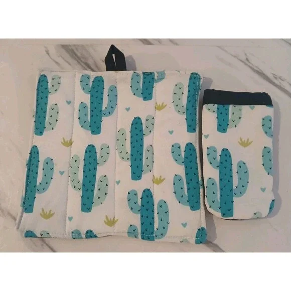 Handmade Cactus Potholder Skillet Holder Set Boho Holiday Gift