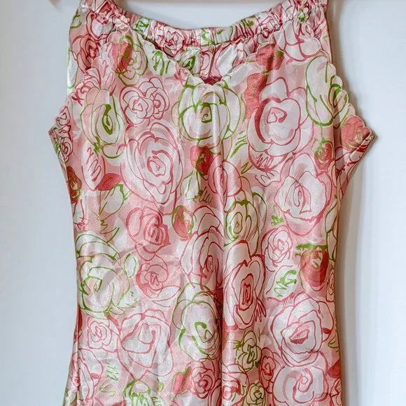 Pink Rose Satin Cami & Shorts Set