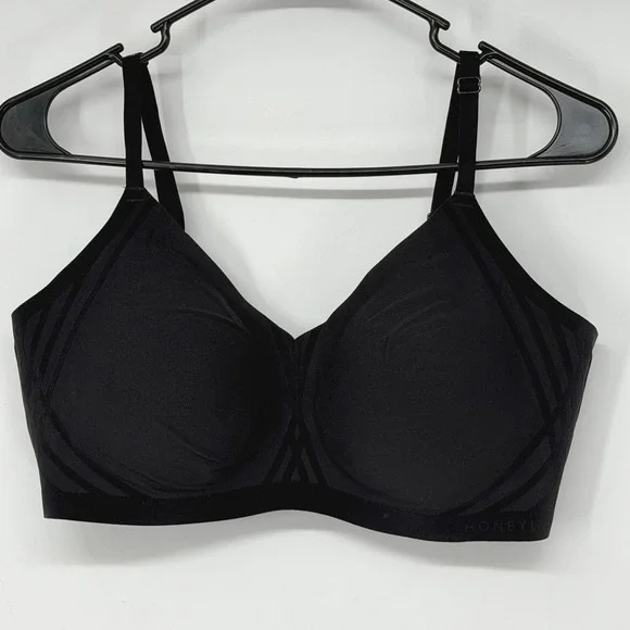 Honeylove Silhouette Bra Black XL Fits 38D 38DD 38E Wireless