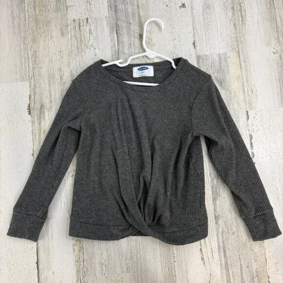 Old Navy Gray Long Sleeve Ribbed Sweater Sz S 6 7
