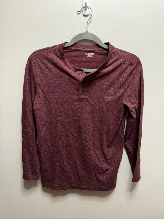 NWT Youth Old Navy Long-Sleeve Henley in Wine Heather