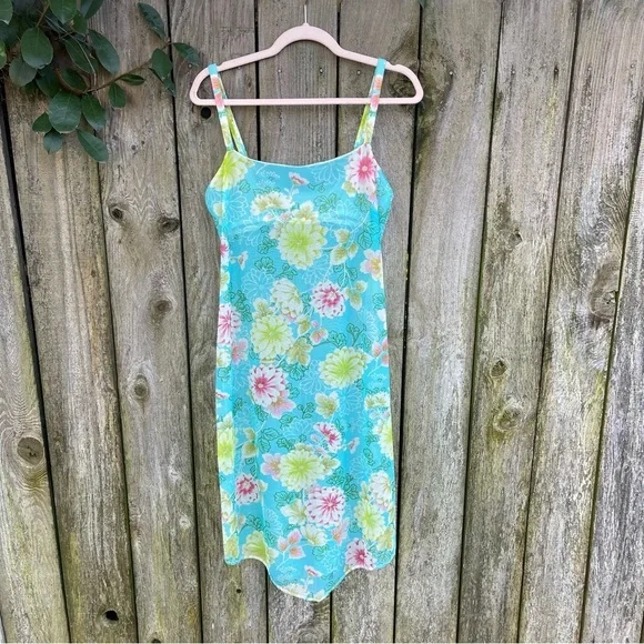 Malizia by La Perla | Sheer Floral Slip Dress IT 4 US 12 Y2K Vintage | Italy