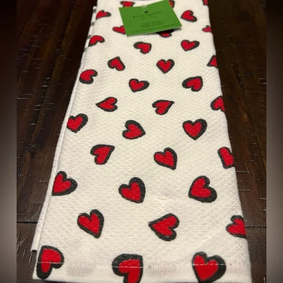Kate Spade New York Hearts and Stripes Kitchen Towels Set of 3