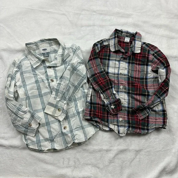 Old Navy Button Up Shirts Boy's 3T Set Of 2 Long Sleeve