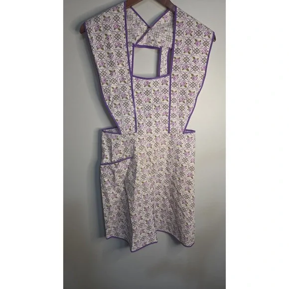 VTG 40s‎ 50s Floral Apron Womens Handmade