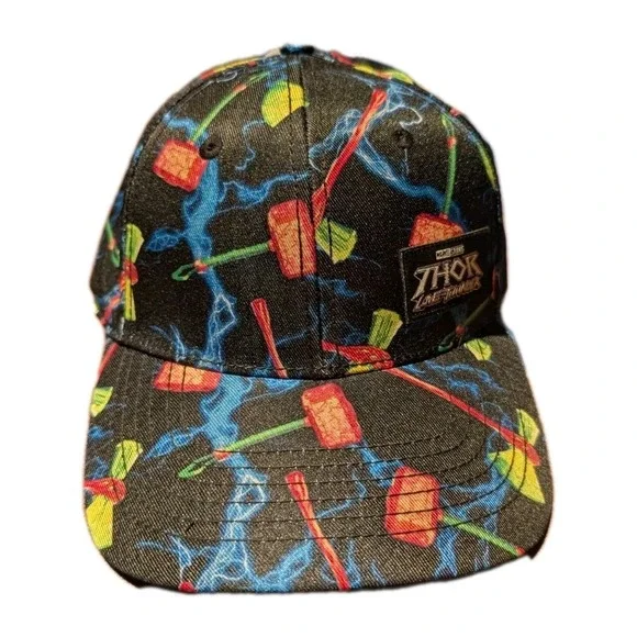 Marvel Thor Ragnarok‎ Hat Bioworld Snapback Cap Mjolnir Lightning NWT