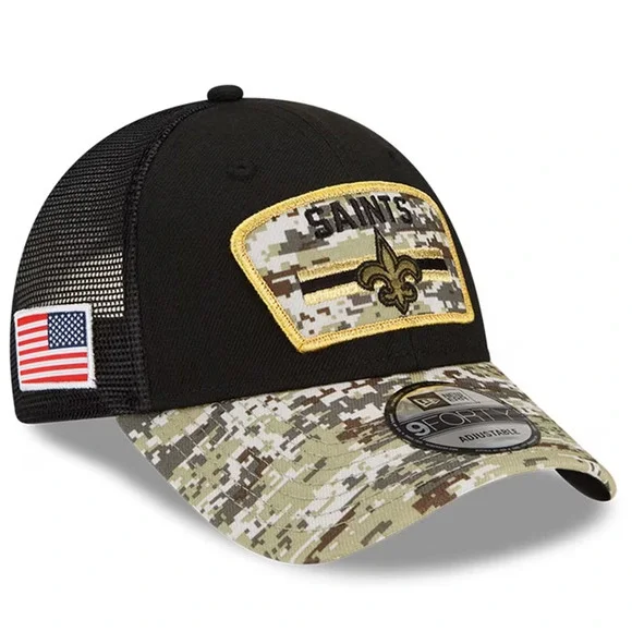 New Era New Orleans Saints Salute to Service Black/Camo 9Forty Snapback Hat