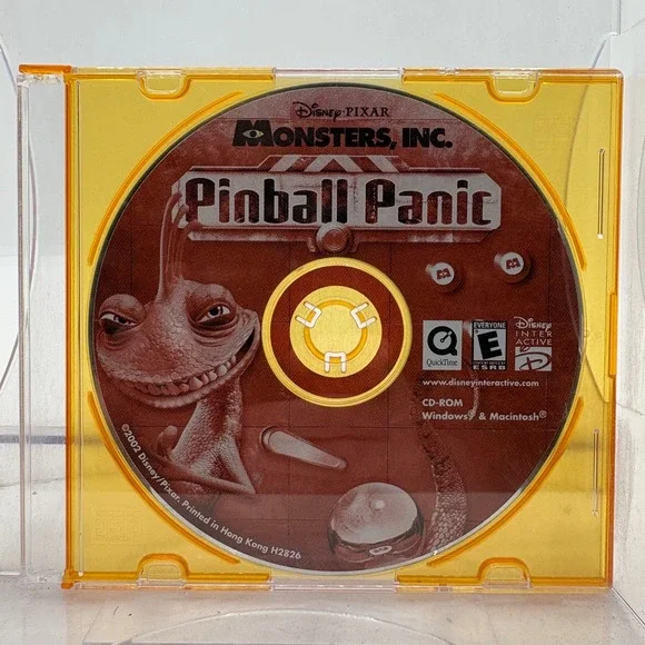 Disney Pixar Monsters Inc Pinball Panic PC Mac CD-ROM 2002 H2826 Orange Case