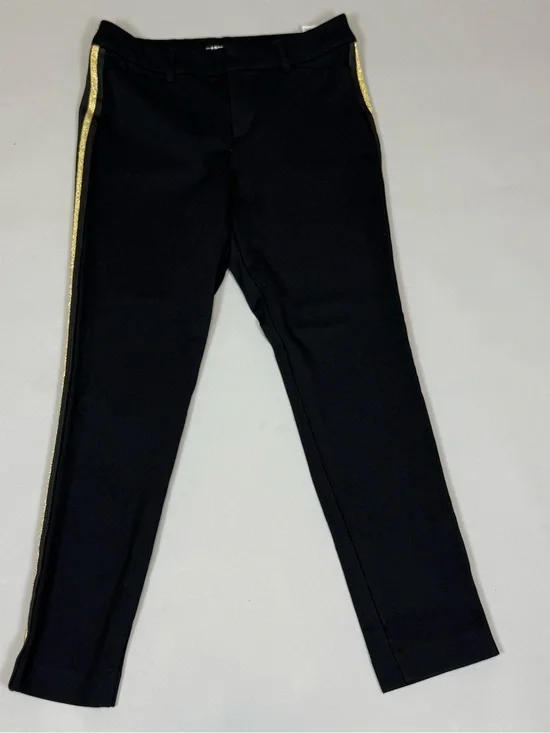 Old Navy Women’s Black Pants with Gold Side Stripe Size 4