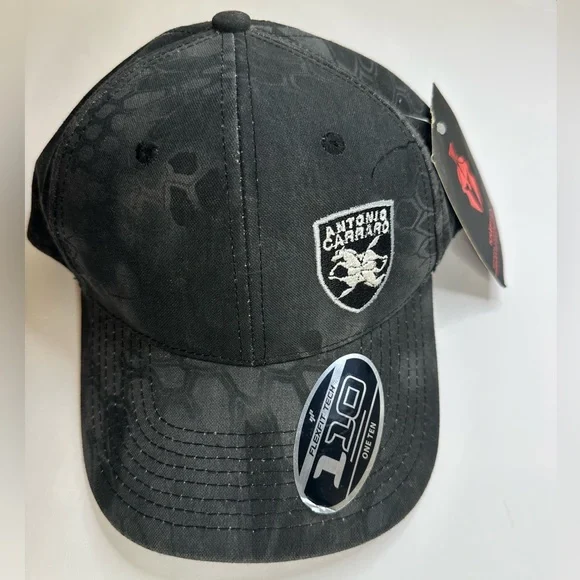 Kryptek Flexfit‎ 110 Antonio Carraro Black Camo Hat NWT