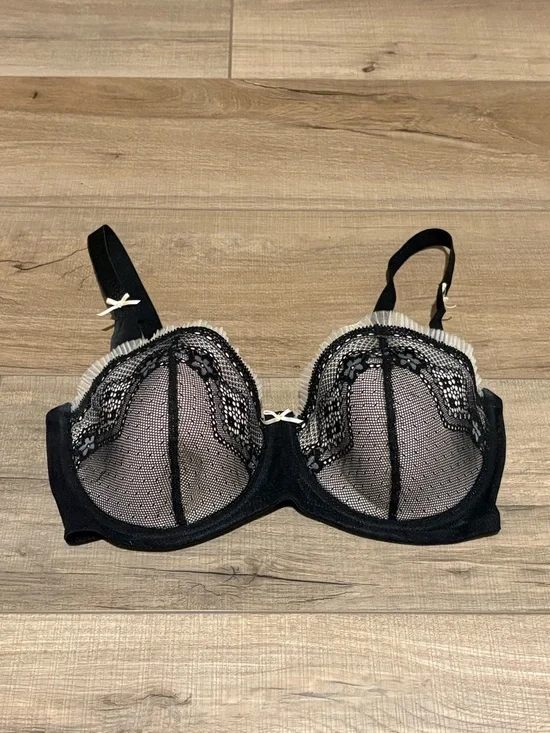B Tampt’d Lace Mesh‎ Bow Bra black size 32DD