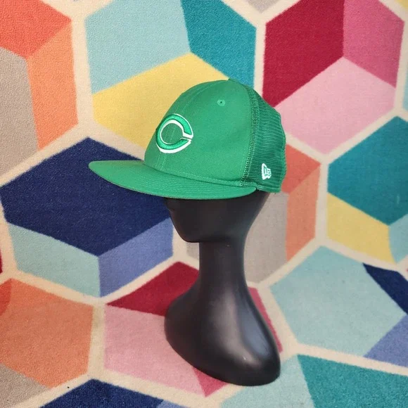 Cincinnati Reds New Era 59FIFTY Green Mesh Back Hat 7 1/4 MLB Authentic Cap