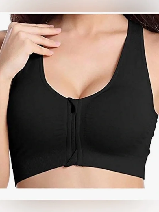 2 pack Front-Zip Sports Bras - Black & Nude - Women Intimates