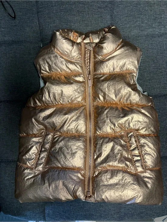 Old Navy Metallic Rose Gold Lined Vest