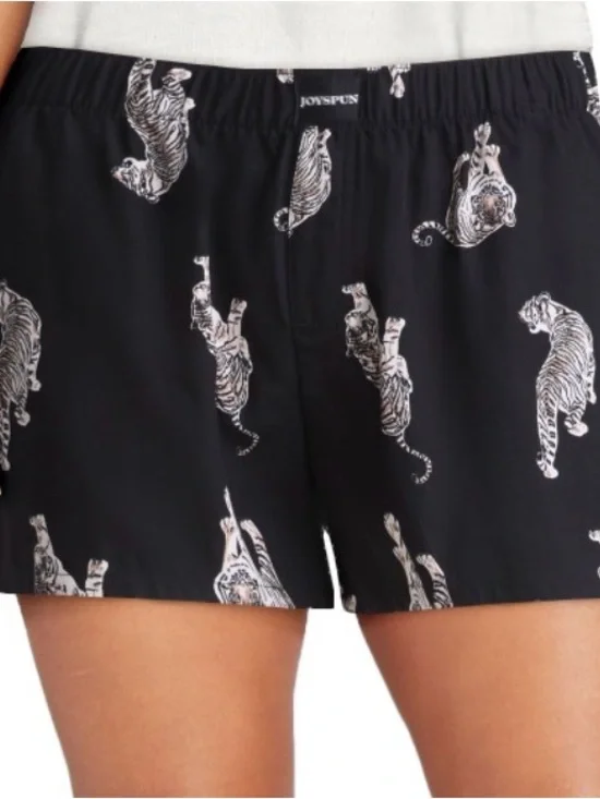 Joyspun Black Tiger-Print Women's Boxer Pajama Shorts