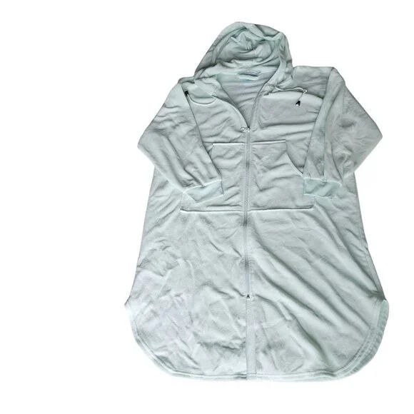 Vanity Fair Women's mint Green long Sleeved zipper Robe Pajamas Fleece size S