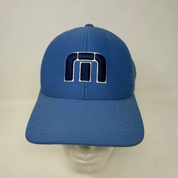 TravisMathew Pacific Dunes Blue Flexfit Golf Hat Mens Size XL Embroidered Bandon