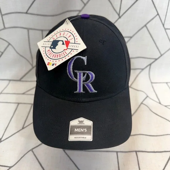 Fan Favorite Colorado Rockies Hat OSFA Black MLB Baseball Cap Adjustable NEW