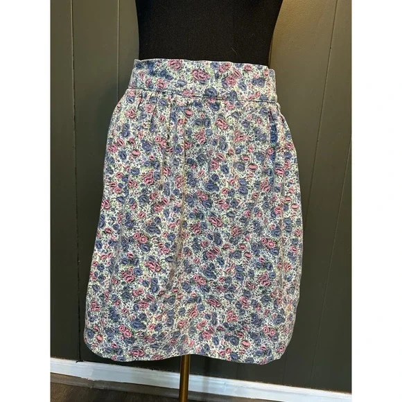 Pink Blue Floral Vintage Handmade Kitchen Apron‎ Cottagecore Antique