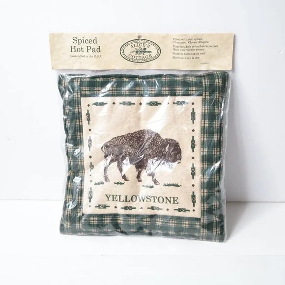 Alice's Cottage Yellowstone Spiced Hot Pad Bison Plaid Handcrafted USA New Gift‎