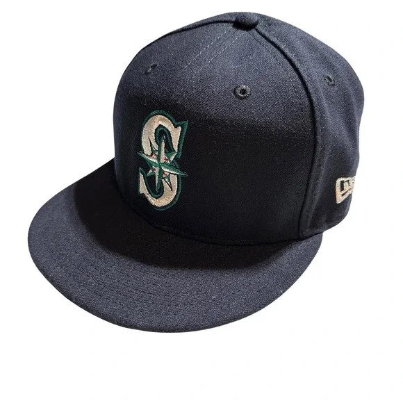 New Era Seattle Mariners Hat 7 1/4 Navy Blue Jackie Robinson 42 Patch 59FIFTY