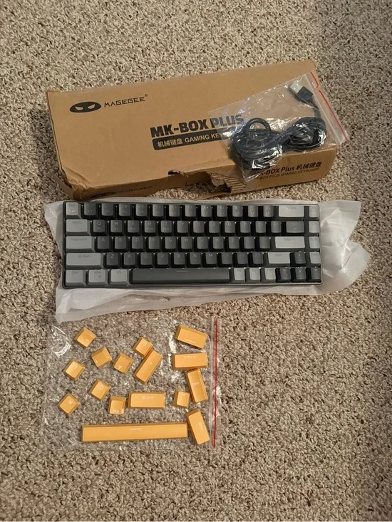 MageGee MK-BOX Plus Tenkeyless Mechanical Keyboard - Gray with Orange Keycaps