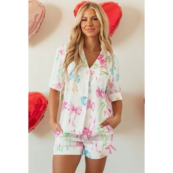 Colorful Bow Pj Set