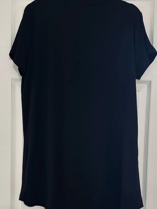 Black V-Neck Night Shirt with Pink  