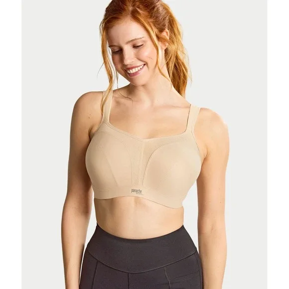 Panache NEW Power 021 Underwire High Impact Sports Bra Size 34GG / 34J Nude Tan
