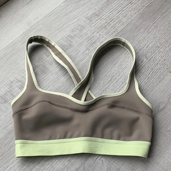 Free People Grey and Lime 🍋‍🟩 Sports Bra, size S.