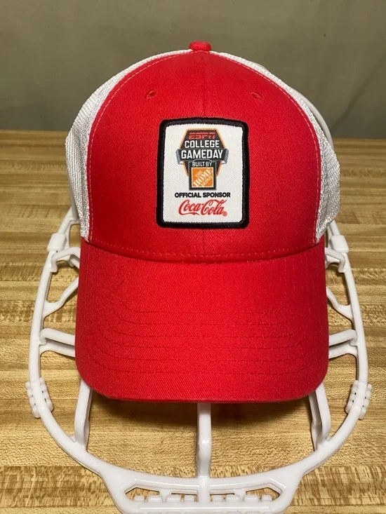 ESPN College Gameday Official Sponsor Coca-Cola Mesh Panel Cap Red White O/S