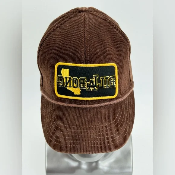 California Billabong Reverse Letters, Corduroy Cap, Adjustable Strap, (OSFM)
