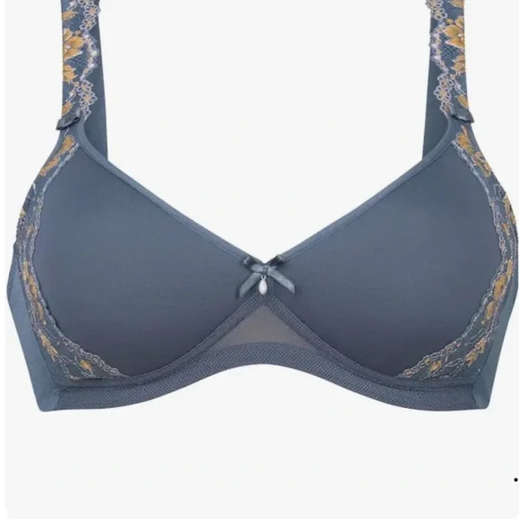 NEW ROSA FAIA COLETTE Soft Bra US Sz 40 D $85 Sky Grey