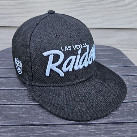 New Era Las Vegas Raiders Retro Script Snapback Hat 59Fifty Cap NFL Football OS