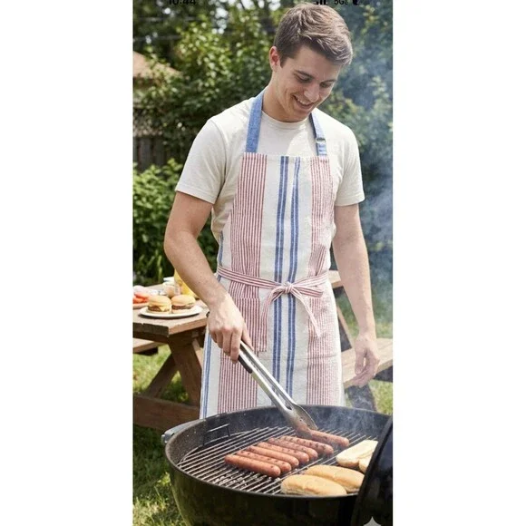 Stars N Stripes Adjustable Neck Apron 100% Cotton Made In India