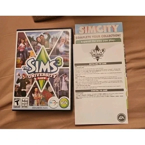 The SIMS 3: University Life (2013; PC DVD-ROM Game) Expansion Pack PC Mac