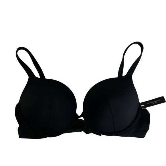 NWT Victoria's Secret Women's Bra 36C Black Swim Underwire Top
