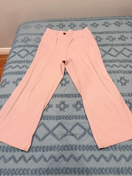 Adore Me Light Pink Ribbed Lounge Pants