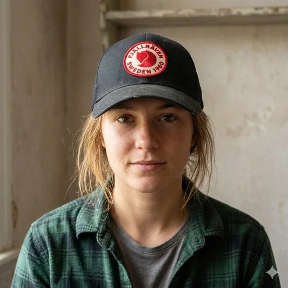 Fjallraven 1960 Logo Baseball Cap Hat L/XL Black Mesh Snapback‎ Gorpcore Trucker