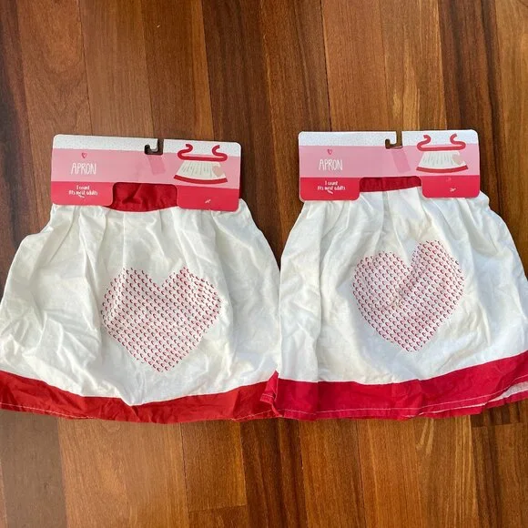 NEW Two Half / Waist Heart Aprons