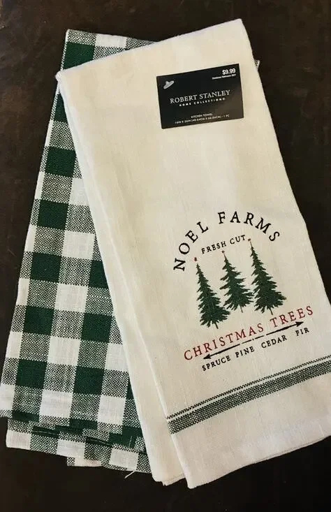 NWT 2 Sets Noel Farm Christmas 3018 July Robert Stanley Ctn Kitchen Towels 16x26