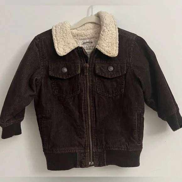 Old Navy Toddler Corduroy Sherpa Jacket Brown 2T